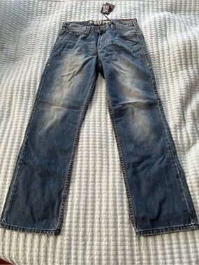 B Tuff, boys size 13. Classic Straight Leg Jeans in Distressed Blue